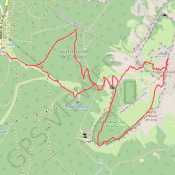 Itinéraire Chamechaude par la cheminée Ouest, distance, dénivelé, altitude, carte, profil, trace GPS