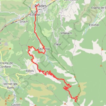Itinéraire Prades - Refuge des Cortalets, distance, dénivelé, altitude, carte, profil, trace GPS