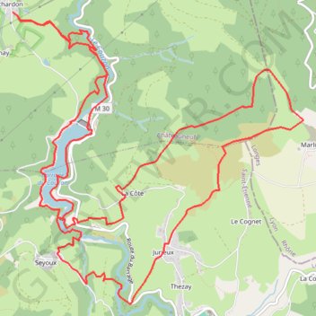Itinéraire Tour du lac de Couzon, distance, dénivelé, altitude, carte, profil, trace GPS