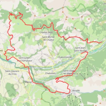 Itinéraire Tour dans le Champsaur - 10743 - UtagawaVTT.com, distance, dénivelé, altitude, carte, profil, trace GPS