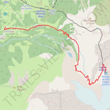 Itinéraire BIONNASSAY - NID D'AIGLE, distance, dénivelé, altitude, carte, profil, trace GPS