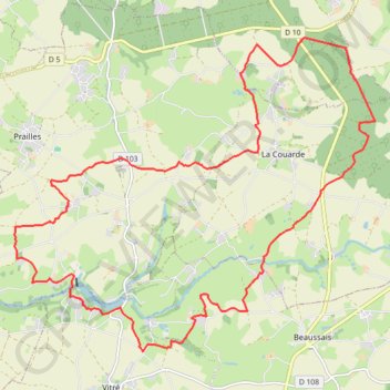 Itinéraire l'hermitain 25km bleu N°4, distance, dénivelé, altitude, carte, profil, trace GPS