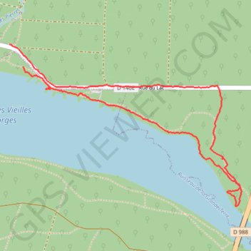Itinéraire Entrée de la rive Nord du lac des vielles forges, distance, dénivelé, altitude, carte, profil, trace GPS
