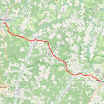 Itinéraire Thiviers vers Nontron 27 km Flow vélo, distance, dénivelé, altitude, carte, profil, trace GPS