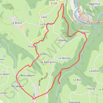 Itinéraire Les gorges de la Dore - Tours-sur-Meymont, distance, dénivelé, altitude, carte, profil, trace GPS