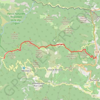 Itinéraire Via Alpina - Col de tende Saorge - J5 - Colle di Nava - San Bernardo di Mandatica, distance, dénivelé, altitude, carte, profil, trace GPS