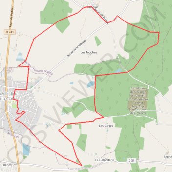 Itinéraire La Villedieu du Clain (86), distance, dénivelé, altitude, carte, profil, trace GPS