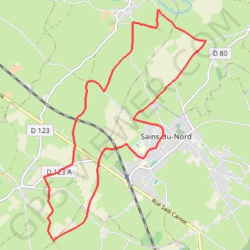Itinéraire Circuit des Haies et ruisseaux - Sains-du-Nord, distance, dénivelé, altitude, carte, profil, trace GPS