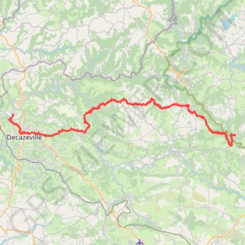 Itinéraire Estaing - Livinhac-le-Haut, distance, dénivelé, altitude, carte, profil, trace GPS