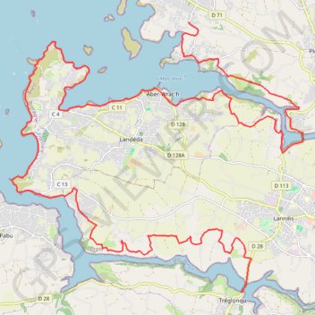 Itinéraire Sur la côte entre Lilia et Tréglonou, distance, dénivelé, altitude, carte, profil, trace GPS