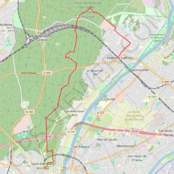 Itinéraire Randonnée de Saint-Germain à Maisons-Laffitte, distance, dénivelé, altitude, carte, profil, trace GPS