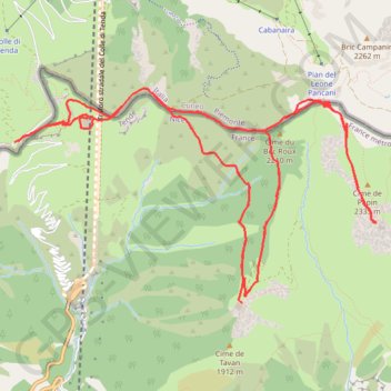 Itinéraire Les forts de l'est du col de Tende, distance, dénivelé, altitude, carte, profil, trace GPS