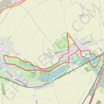 Itinéraire Les Bords de la Scarpe, distance, dénivelé, altitude, carte, profil, trace GPS