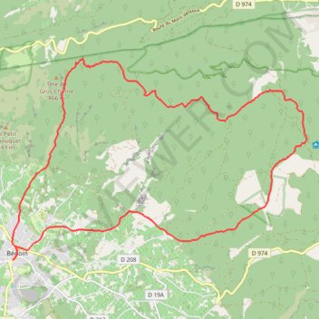 Itinéraire Face sud du ventoux, distance, dénivelé, altitude, carte, profil, trace GPS