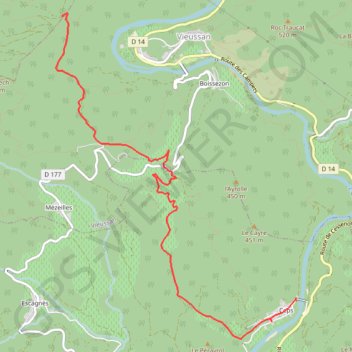 Itinéraire Village de Ceps, distance, dénivelé, altitude, carte, profil, trace GPS