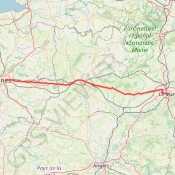 Itinéraire Track: Cesson-Sévigné - Le Mans, distance, dénivelé, altitude, carte, profil, trace GPS