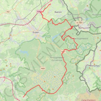 Itinéraire Hockai - Eynatten, distance, dénivelé, altitude, carte, profil, trace GPS