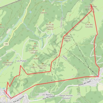 Itinéraire Calque sans titre, distance, dénivelé, altitude, carte, profil, trace GPS
