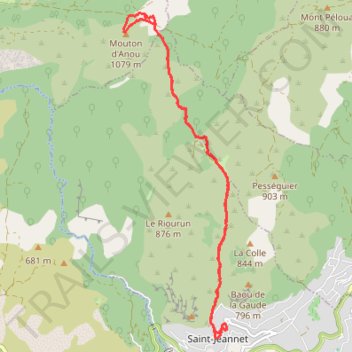 Itinéraire 2025 11 09 - mouton d'Anou depuis st Jeannet pix, distance, dénivelé, altitude, carte, profil, trace GPS