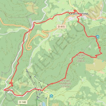 Itinéraire Le Bonhomme, les trois cols et les champs de bataille de 1914-1918, distance, dénivelé, altitude, carte, profil, trace GPS
