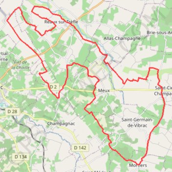 Itinéraire Reau - St Ciers - Mortiers - Meux, distance, dénivelé, altitude, carte, profil, trace GPS