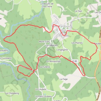 Itinéraire Chemins de traverse - Saint-Pardoux-le-Vieux - Pays de Haute Corrèze, distance, dénivelé, altitude, carte, profil, trace GPS