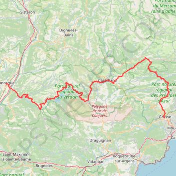 Itinéraire gr4 : manosque – grasse, distance, dénivelé, altitude, carte, profil, trace GPS