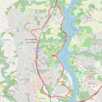 Itinéraire La Chapelle-sur-Erdre, distance, dénivelé, altitude, carte, profil, trace GPS