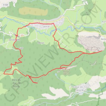 Itinéraire Sommet du Mont et Roche Ronde depuis Saurat, distance, dénivelé, altitude, carte, profil, trace GPS