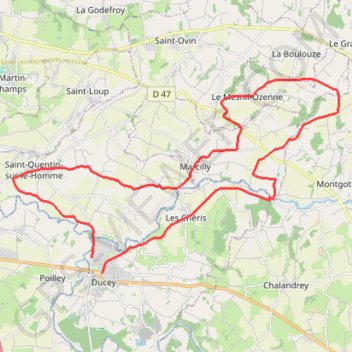Itinéraire Le Val de l'Oir, distance, dénivelé, altitude, carte, profil, trace GPS