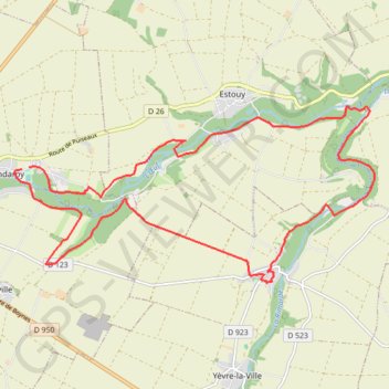 Itinéraire Bondaroy, distance, dénivelé, altitude, carte, profil, trace GPS