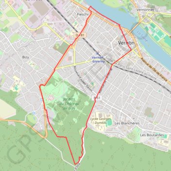 Itinéraire Entre musée et château - Vernon, distance, dénivelé, altitude, carte, profil, trace GPS