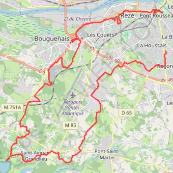 Itinéraire Boucle Granlieu, distance, dénivelé, altitude, carte, profil, trace GPS