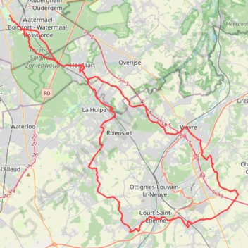 Itinéraire Brabant W B 22/10, distance, dénivelé, altitude, carte, profil, trace GPS