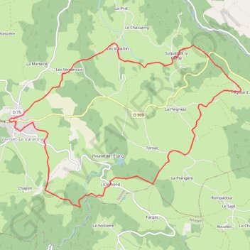 Itinéraire La chapelle des Fialins, distance, dénivelé, altitude, carte, profil, trace GPS