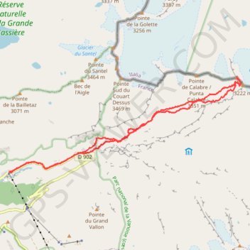 Itinéraire Roc de bassagne, distance, dénivelé, altitude, carte, profil, trace GPS