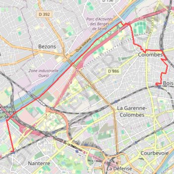 Itinéraire De la coulée verte à la Promenade Bleue, distance, dénivelé, altitude, carte, profil, trace GPS