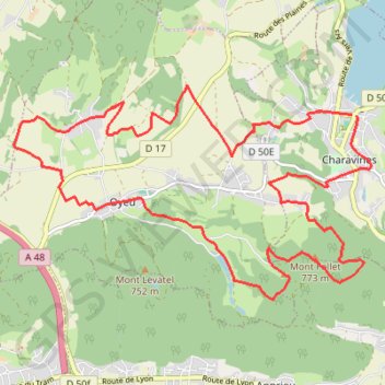 Itinéraire Lac de Paladru - Les étangs d'Oyeu, distance, dénivelé, altitude, carte, profil, trace GPS