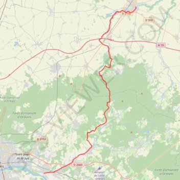 Itinéraire Pithiviers - Chécy, distance, dénivelé, altitude, carte, profil, trace GPS