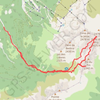 Itinéraire Pas du pin et dent du Pra de Prabert, distance, dénivelé, altitude, carte, profil, trace GPS