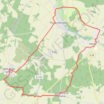 Itinéraire Entre Orvanne et Lunain, distance, dénivelé, altitude, carte, profil, trace GPS