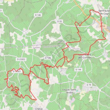 Itinéraire St Sulpice Cherac 44935, distance, dénivelé, altitude, carte, profil, trace GPS