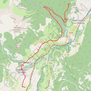 Itinéraire Réotier-Châteauroux-Les-Alpes, distance, dénivelé, altitude, carte, profil, trace GPS