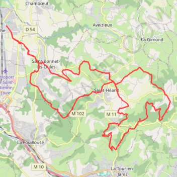 Itinéraire Saint-Héand - Mont Morin, distance, dénivelé, altitude, carte, profil, trace GPS