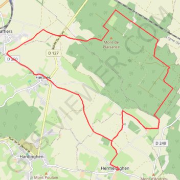 Itinéraire Sentier entre les bois - Hermelinghen, distance, dénivelé, altitude, carte, profil, trace GPS