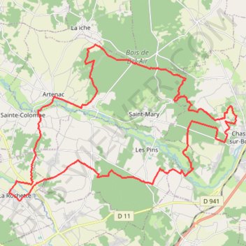Itinéraire Chasseneuil sur bonnieure, distance, dénivelé, altitude, carte, profil, trace GPS
