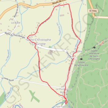 Itinéraire Balade Saint Christophe la Grotte, distance, dénivelé, altitude, carte, profil, trace GPS