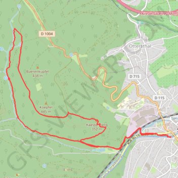 Itinéraire Saverne fontaine Mélanie, distance, dénivelé, altitude, carte, profil, trace GPS