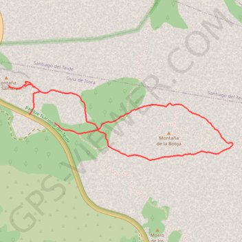 Itinéraire tenerif-06, distance, dénivelé, altitude, carte, profil, trace GPS