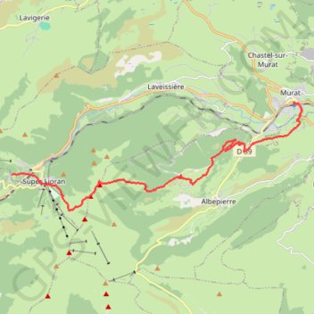 Itinéraire Rando MURAT - le lioran, distance, dénivelé, altitude, carte, profil, trace GPS